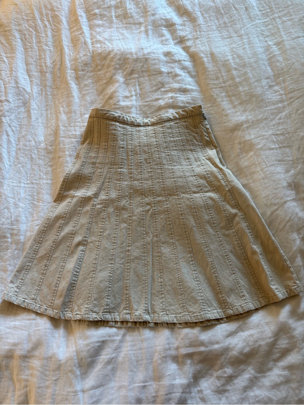 Vintage Christopher & Banks Midi Skirt in Light Tan